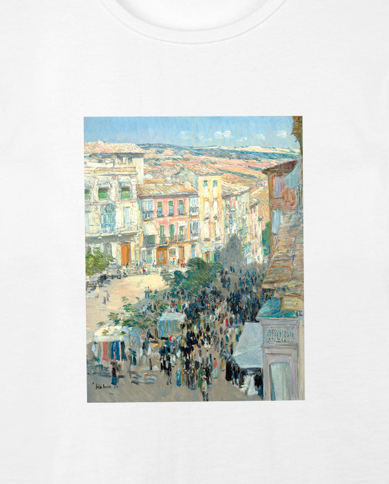 Bir Güney Fransa Şehrinin Manzarası Geniş Yaka Tişört