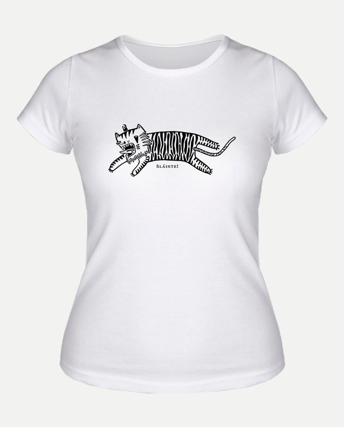 Uykusuz Kaplan Viskili Kadın Tişört