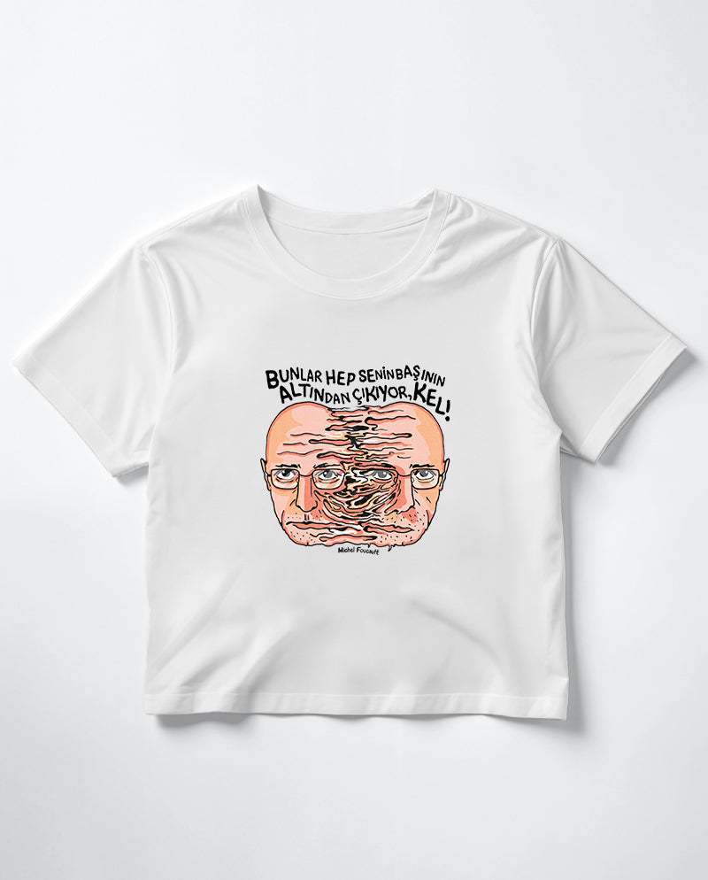 Michel Foucault Crop Tişört