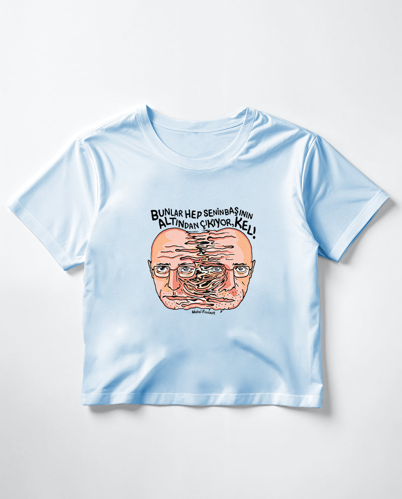 Michel Foucault Crop Tişört