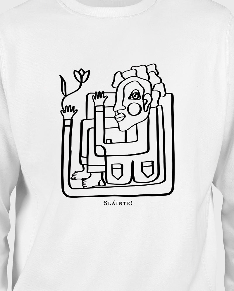 Güller Dolusu Kadehler Viskili Sweatshirt