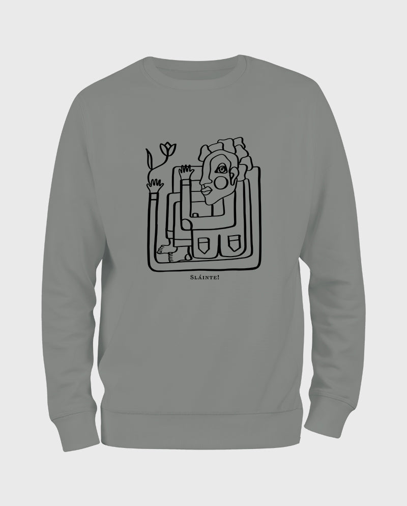 Güller Dolusu Kadehler Viskili Sweatshirt