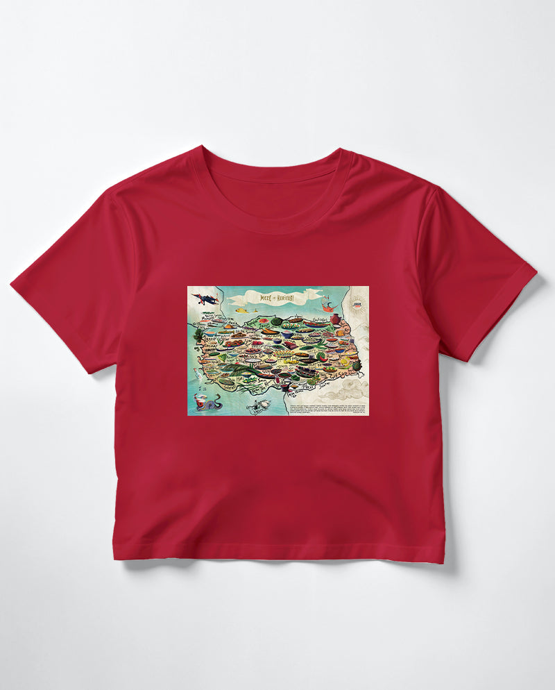 Meze Haritası Crop Tişört