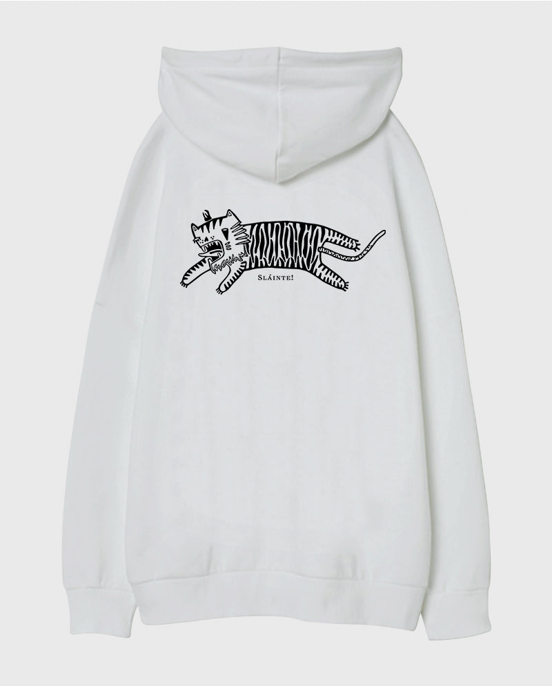 Uykusuz Kaplan Viskili Oversize Unisex Kapüşonlu Sweatshirt