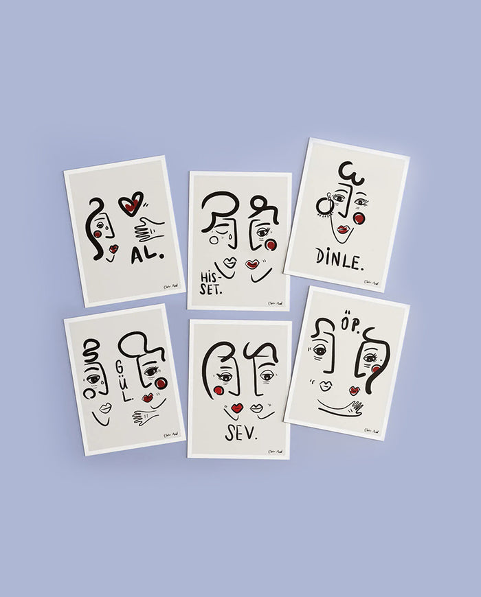 Konuşan Portreler Sev 6'lı Kartpostal Serisi