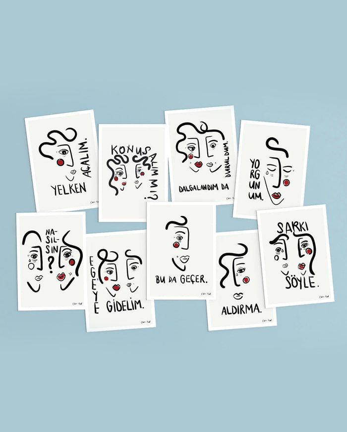 Konuşan Portreler Aldırma 9'lu Kartpostal Serisi