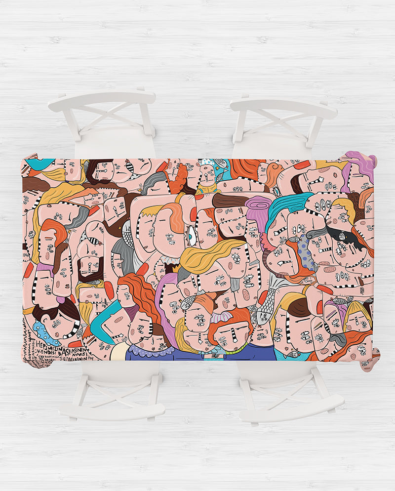 Hepimiz Bir, Dikdörtgen Masa Örtüsü (140x215)