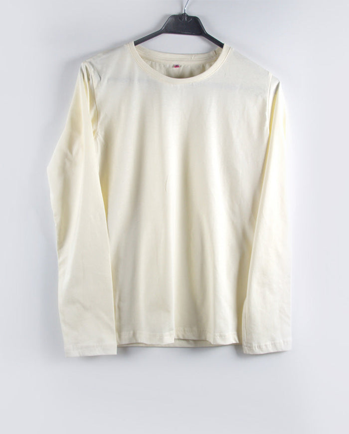 N80.Kadın Uzun Kol Tişört Krem M