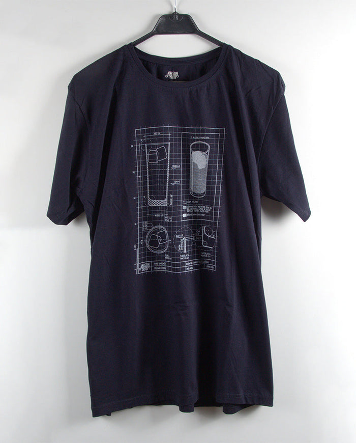 D253.Teknik Kadeh Erkek Tişört Siyah XL