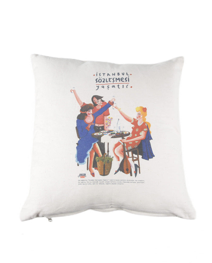 N88.İstanbul Sözleşmesi Yaşatır Yastık Kılıfı 38x40 cm