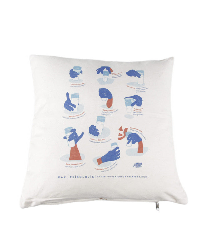 N89.Rakı Psikolojisi Yastık Kılıfı 40x40 cm