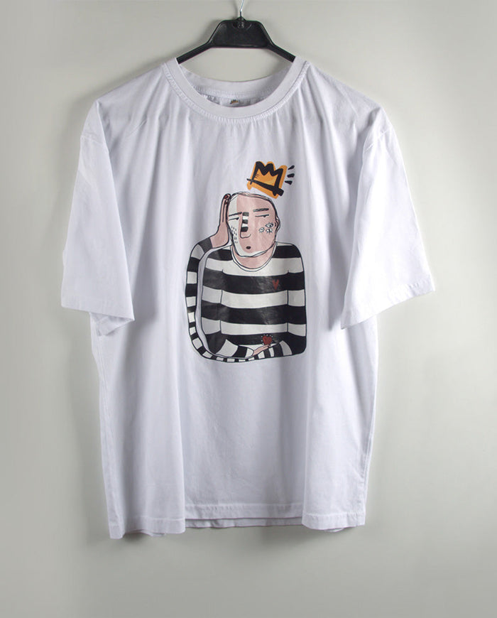 D246.Kafam Kalbim Ben Oversize Beyaz M