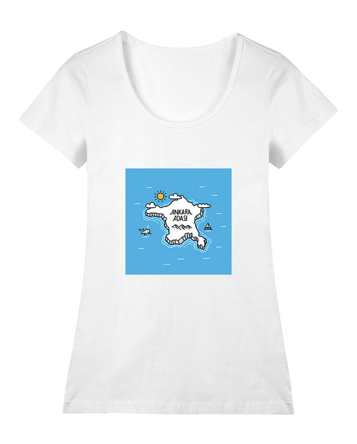 Ankara Adası Geniş Yaka Tişört