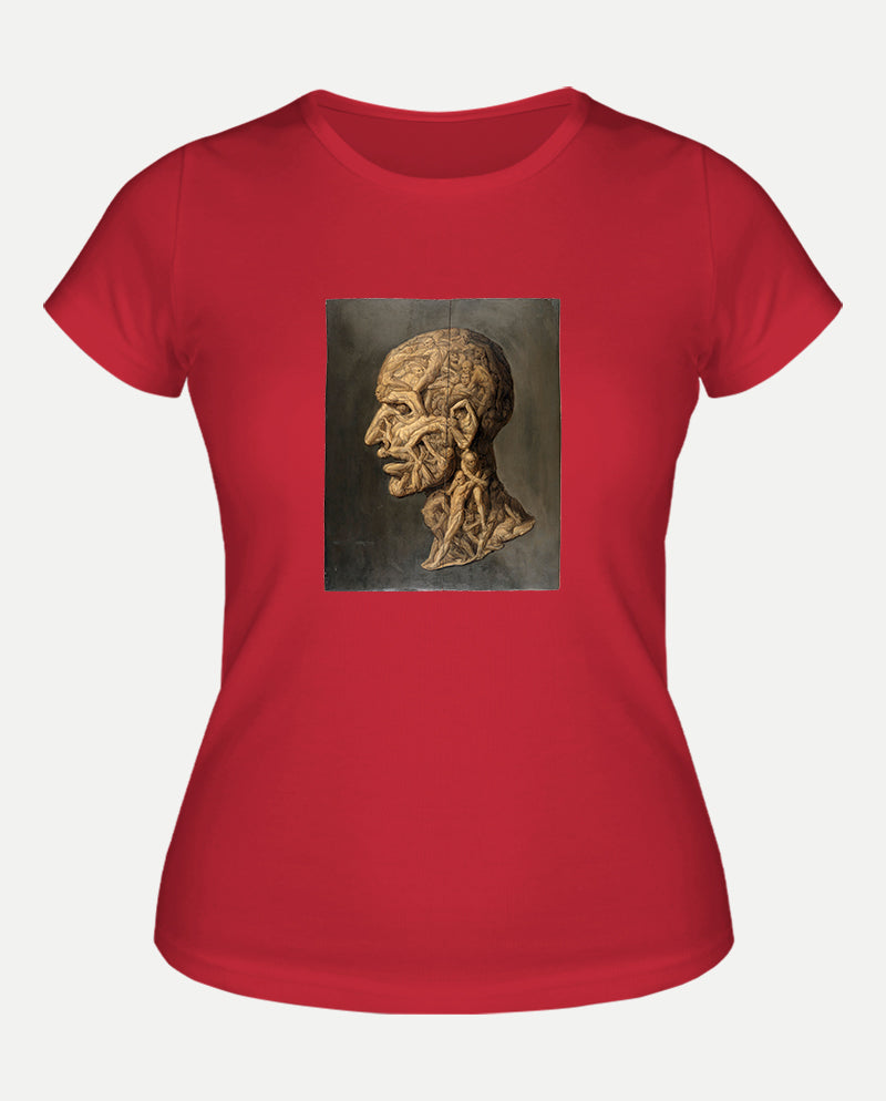 Çıplak Vücutlardan Oluşan Adam Kafası Kadın Tişört