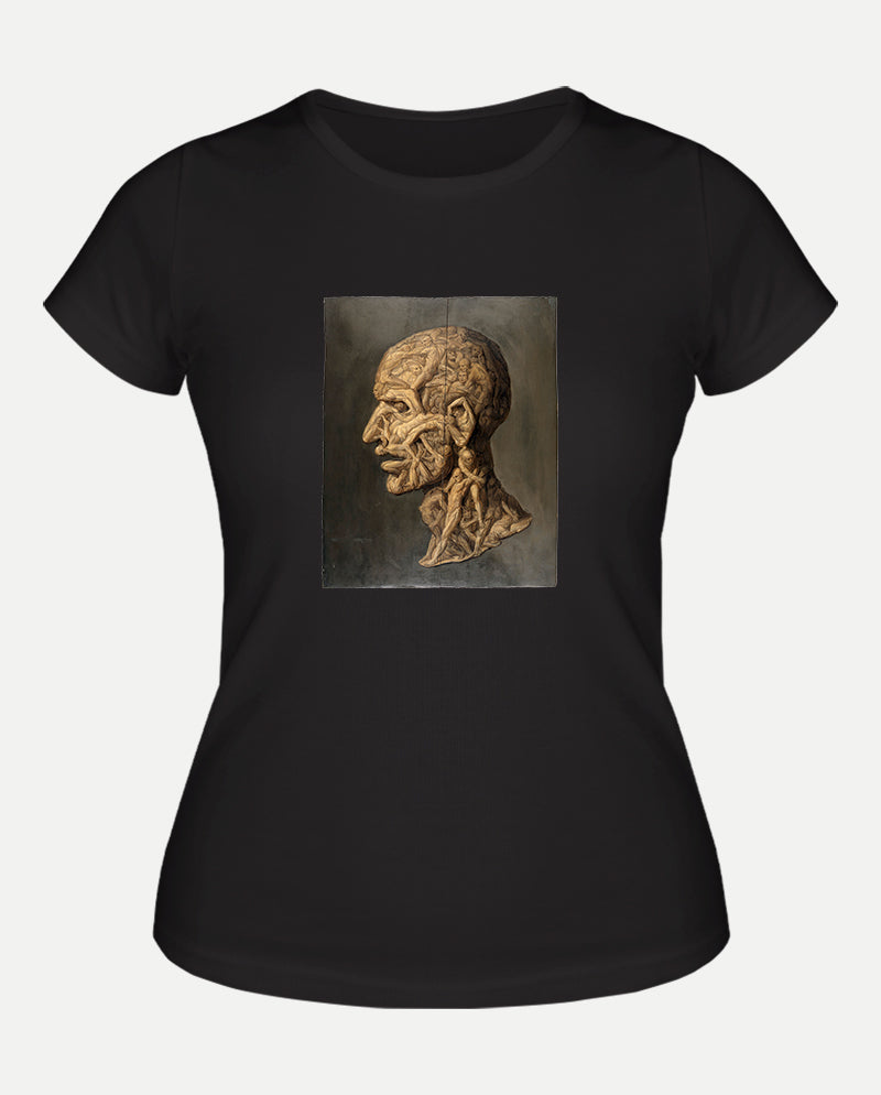 Çıplak Vücutlardan Oluşan Adam Kafası Kadın Tişört