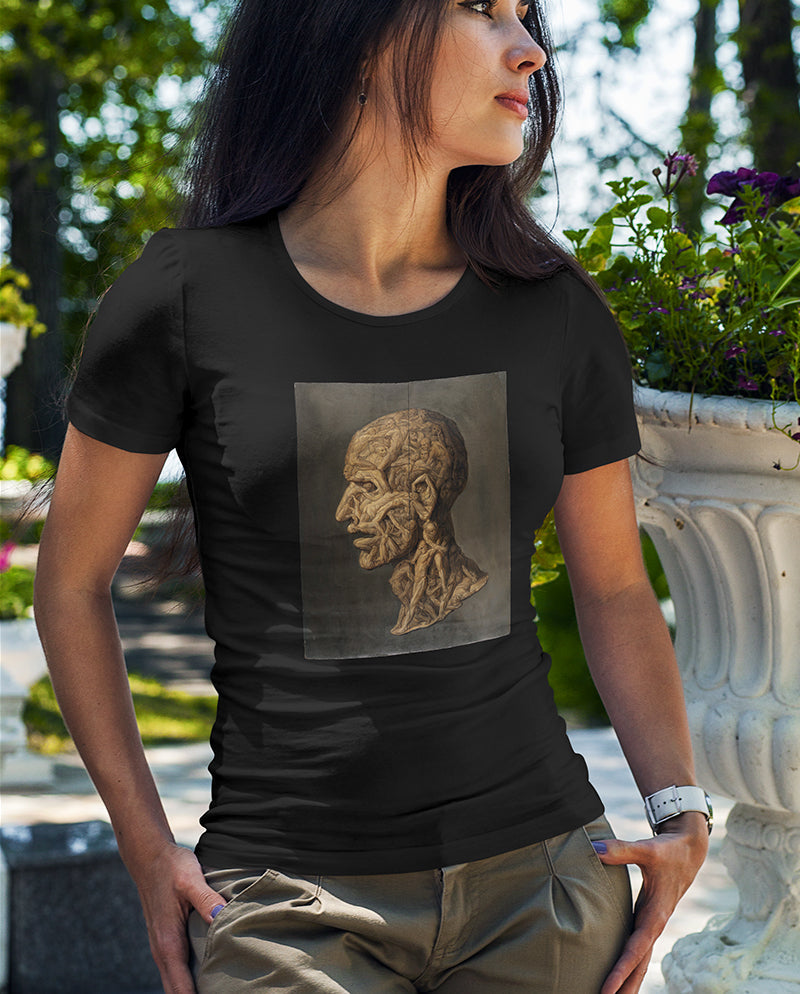 Çıplak Vücutlardan Oluşan Adam Kafası Kadın Tişört