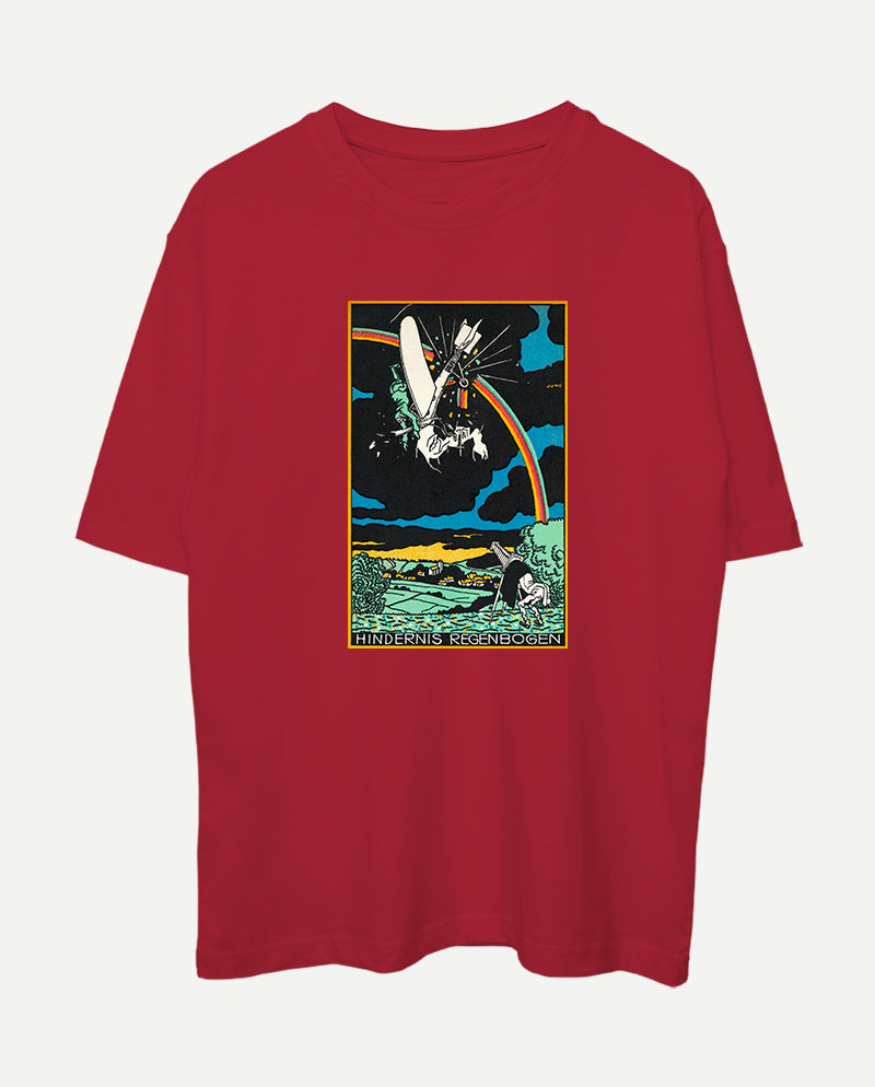 Gökkuşağı Engeli Oversize Tişört