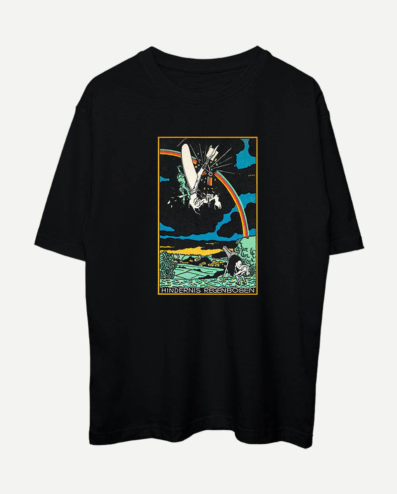 Gökkuşağı Engeli Oversize Tişört