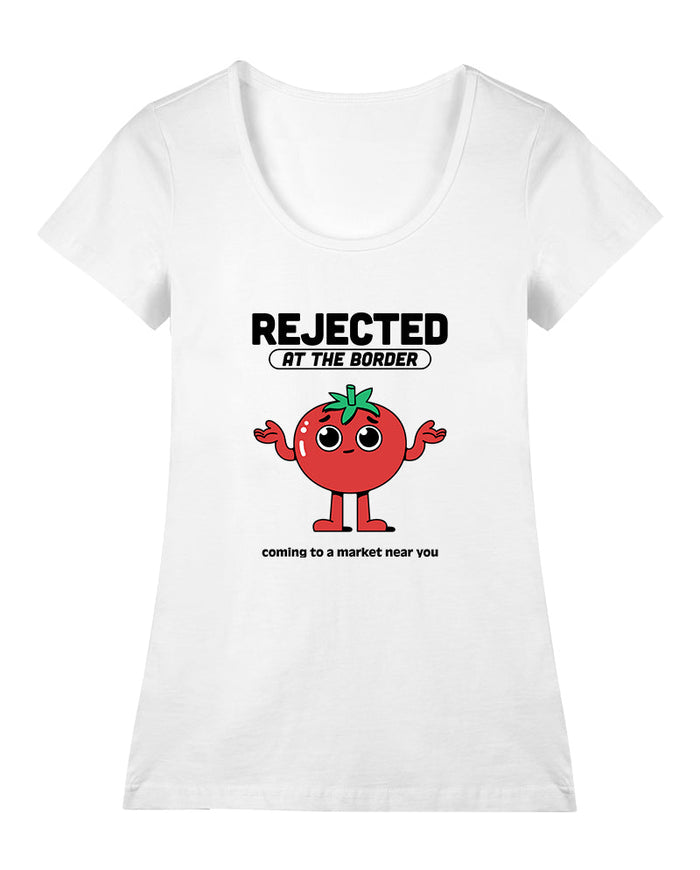 Gümrükten Dönen Domates Geniş Yaka Tişört