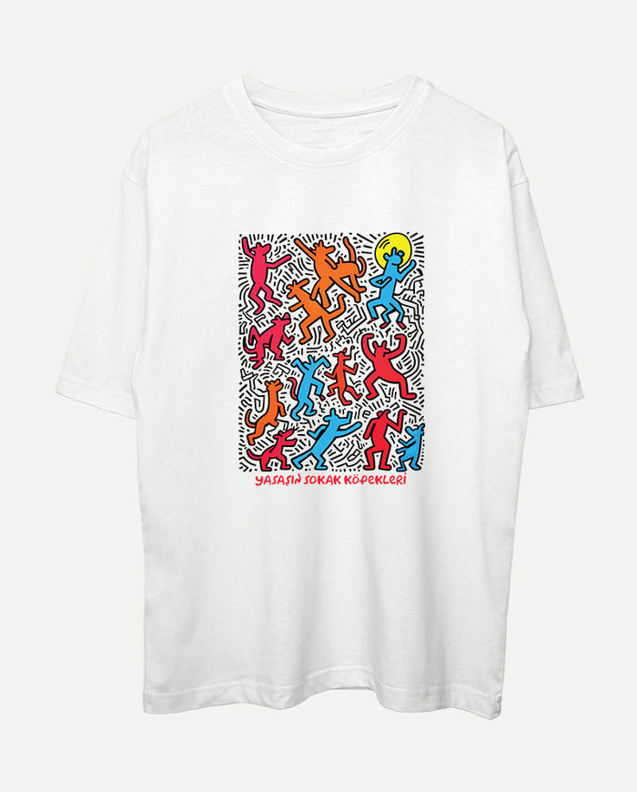 Dans - Keith Haring Sokakta Oversize Tişört