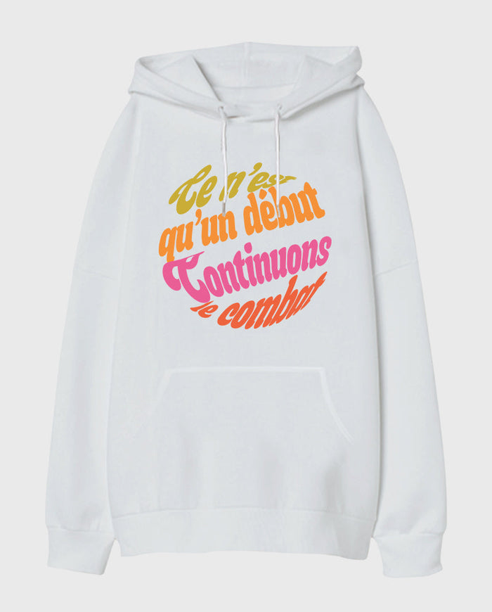 Mücadeleye devam Oversize Unisex Kapüşonlu Sweatshirt