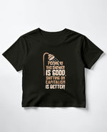 Sh*tting on capitalism Crop Tişört