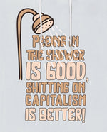 Sh*tting on capitalism Oversize Unisex Kapüşonlu Sweatshirt