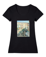 Bir Güney Fransa Şehrinin Manzarası Geniş Yaka Tişört