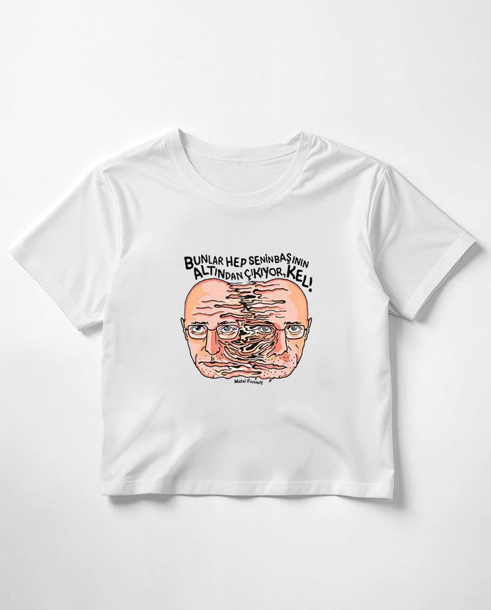 Michel Foucault Crop Tişört